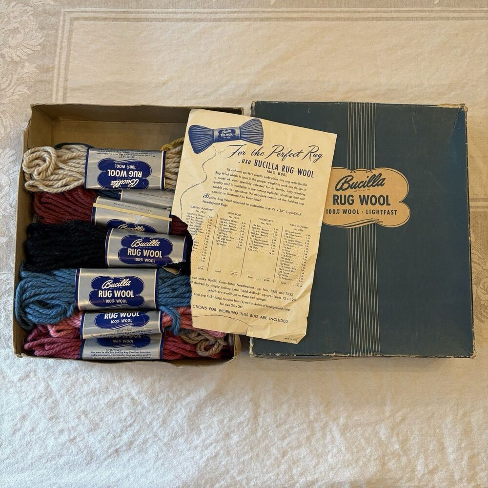 Vintage Bucilla Tapestry Wool Virgin Wool Lightfast Used Various Colors